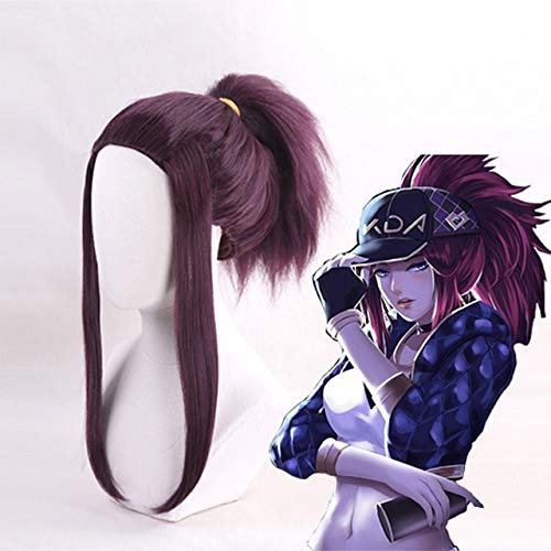 Heißes Spiel KDA Cosplay Perücken Akali Ahri Evelynn Kaisa Cosplay Perücke Hitzebeständige synthetische Perücke Halloween Carnival Party Cos Perücken Akali von LOKAXXZU