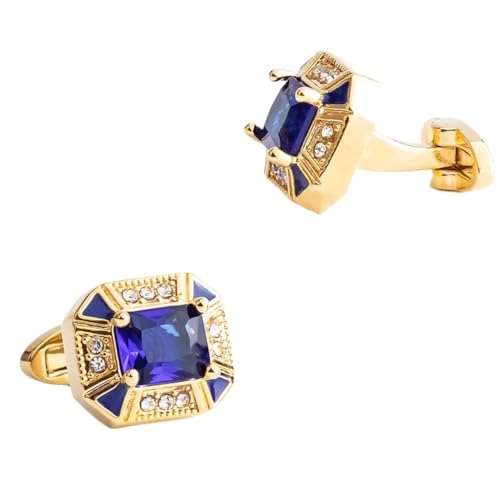 Hemdmetall Manschettenknöpfe Herrenquadratische Set mit Strasskupfer Zirkon Manschettenknöpfen (grau) von LOKAXXZU