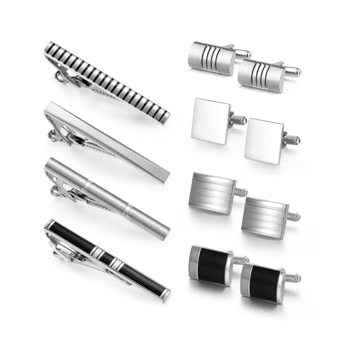 Herren Business Krawatte Clip Cufflink Set Französisch Vintage Kupfer Cufflink Emaille Kragen Clip Geschenkbox von LOKAXXZU
