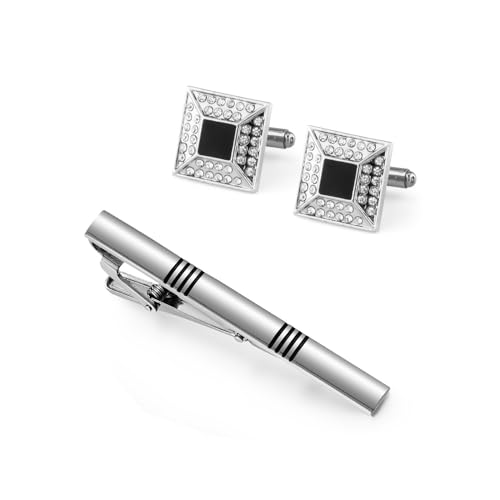 Herren Business Krawatte Clip Cufflink Set French Manschettennägel von LOKAXXZU
