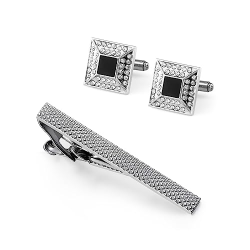 Herren Business Krawatte Clip Cufflink Set Silver Manschettennägel klassische Anzugzubehör Herren Business Krawatte Clip Cufflink Set Silver Manschettennägel klassische Anzugzubehör von LOKAXXZU