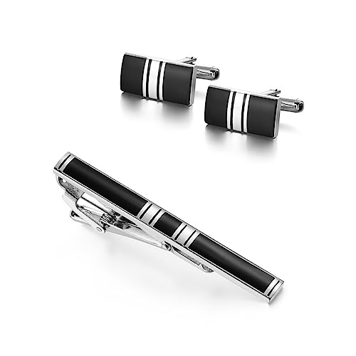 Herren Business Krawatte Clip Cufflink Set Silver Manschettennägel klassische Anzugzubehör Herren Business Krawatte Clip Cufflink Set Silver Manschettennägel klassische Anzugzubehör von LOKAXXZU