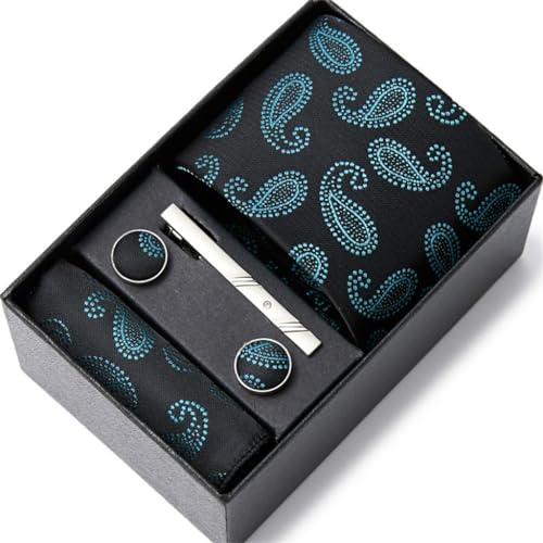 Herren Tie Geschenkbox Taschenhandtuch Manschettenknöpfe lässig Alltags formelle Form von LOKAXXZU