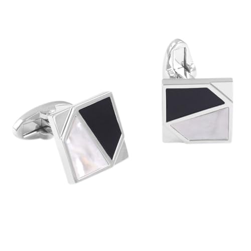 Herrengeschäft Schwarz -Weiß -Achat mit Muschel Französisch Hemd Manschettenknöpfe Hochzeitsarmägel Nägel Herrengeschäft Schwarz -Weiß -Achat mit Muschel Französisch Hemd Manschettenknöpfe Hochzeitsarmägel Nägel von LOKAXXZU