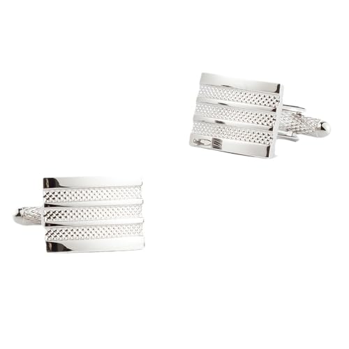 Hochwertige elektroplierte silbergeprägte Metallmanschettenknöpfe für Männer Französische Manschettenknöpfe von LOKAXXZU