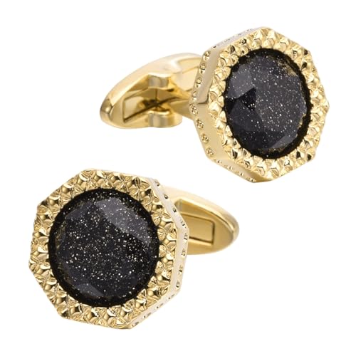 Imitation Jewel French Manschettenknöpfe Anzug Hemd schwarzer Steinmanschettenschatten (grau) von LOKAXXZU