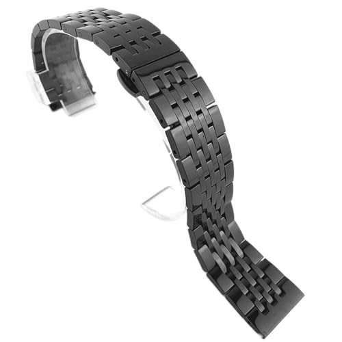 LOKAXXZU 17 18 19 21 20mm 22mm Edelstahl Uhrengurt Männer Frauen Massive Metall Schnellfreisetze Schmetterling Schnalle Handgelenkband Armband Armband von LOKAXXZU
