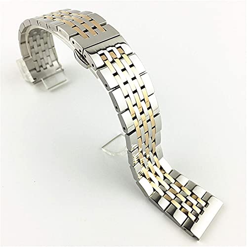 LOKAXXZU 17 18 19 21 20mm 22mm Edelstahl Uhrengurt Männer Frauen Massive Metall Schnellfreisetze Schmetterling Schnalle Handgelenkband Armband Armband von LOKAXXZU