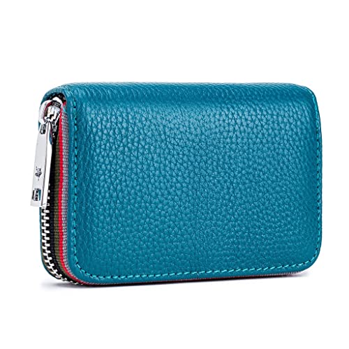 LOKAXXZU 6Hftuiiii Leder Männer Frauen Kartenhalter Kleiner Reißverschluss Brieftasche Solid Coin Tasche Akkordeon Design RFID ID Business Credit Bags (Farbe: D) (e) von LOKAXXZU