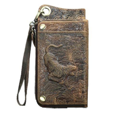 LOKAXXZU Altes Retro-Herren-Multi-Karten-Brieftaschen-Verfärbungsarmband Langes Reißverschluss-Kupplungs-Brieftasche Brieftasche Handy-Tasche (Farbe: A, Größe: 18 * 2 * 10 m), A, 18 * 2 * 10 m von LOKAXXZU