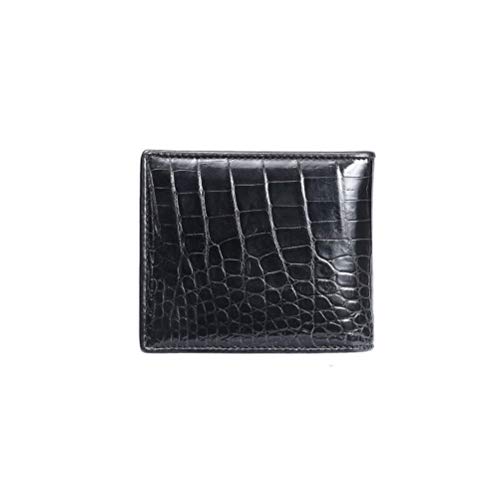 LOKAXXZU Crocodile Leder Brieftasche Herrener Kurzbauch Horizontaler Geldbörse Mini -Brieftasche (schwarz) von LOKAXXZU