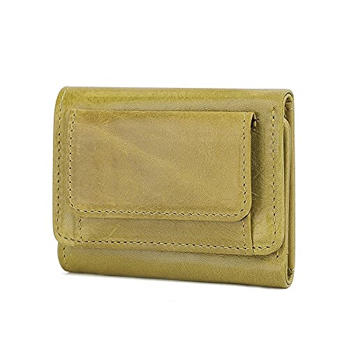 LOKAXXZU Damenkartenkoffer Frauen Brieftasche Mini Echtes Leder Frauen kleine Kartenhalter Kurzes Geldbörsen mit Münze Proket für Geldbeutel (Farbe: Brown) von LOKAXXZU