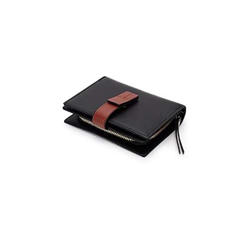 LOKAXXZU Frauen Brieftasche Casual Style Women Card Wallet Split Leder Reißverschluss Geldbörse für Multifunktionsfunktionen weibliche Brieftasche (Farbe: Schwarz) von LOKAXXZU