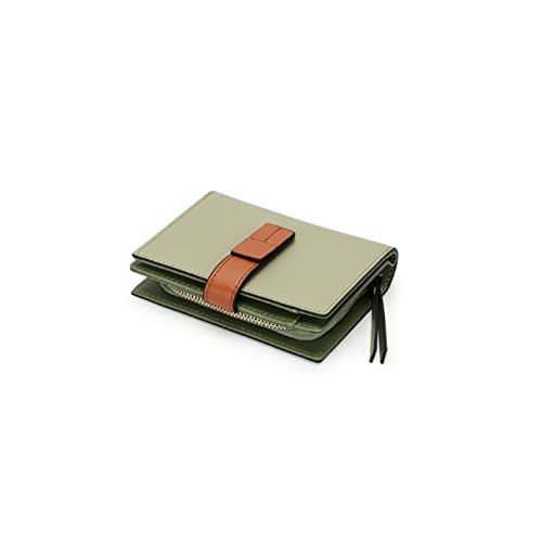LOKAXXZU Frauen Brieftasche Casual Style Women Card Wallet Split Leder Reißverschluss Geldbörse für mehrfunktionale weibliche Brieftasche (Farbe: Grün) von LOKAXXZU