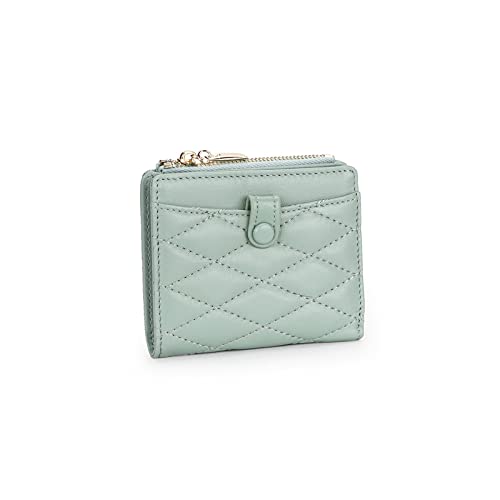 LOKAXXZU Frauen Brieftasche Frauen Reißverschluss Geldbeutel Schaffell Karten Brieftasche für weibliche Kurzstil Frau Leder Mini -Brieftaschen (Farbe: Grün) von LOKAXXZU