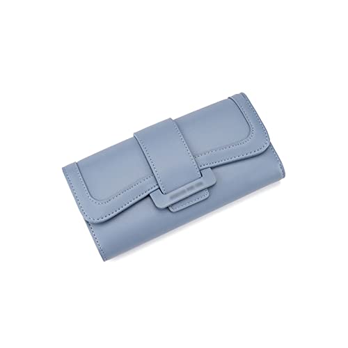 LOKAXXZU Frauen Brieftasche einfache Lederbrieftaschen für Frauen Triufold Wallet Card Hold Long Clutch Bag Lady Geldbeutel für täglich (Farbe: Blau) von LOKAXXZU