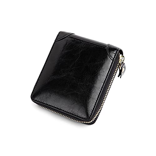 LOKAXXZU Frauenkartenkoffer echtes Leder Frauen Brieftasche Reißverschluss Geldbeutel Frauen kleine Geldbörsenausweishalter Münz Kupplung Designer Ladies Handtasche (Farbe: Rojo) von LOKAXXZU