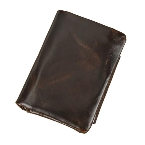 LOKAXXZU Gerrit 3 -Fach Leder Kurzer Brieftasche weiche Kuhpferd Männer -Visitenkarte Brieftaschen Reißverschluss Geldbeutel Luxusdesigner Männer Frauen Brieftaschen (Farbe: Kaffee) von LOKAXXZU