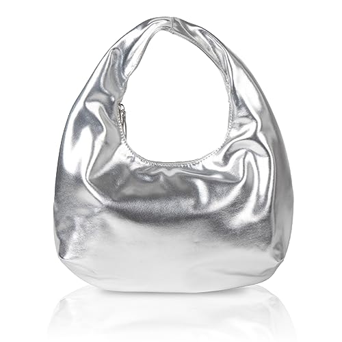 LOKAXXZU Gold Silber Geldbeutel für Frauen - Abend Clutch Crossbody Tasche, Pu Leder Designer Lang Metallkettenhandtasche für Mädchen von LOKAXXZU