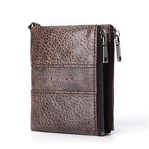 LOKAXXZU Herren Brieftasche Kurze Anti-Diebstahl-Pinsel-Kartenbeutel Brieftasche Doppel Reißverschluss Geldclip von LOKAXXZU