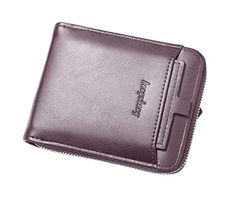 LOKAXXZU Herren Brieftasche Retro Short Wallet Schnalle Reißverschlussbeutel große Kapazität Trend Dollar Bag Wallet Wallet Dick (Dunkelbraun) von LOKAXXZU