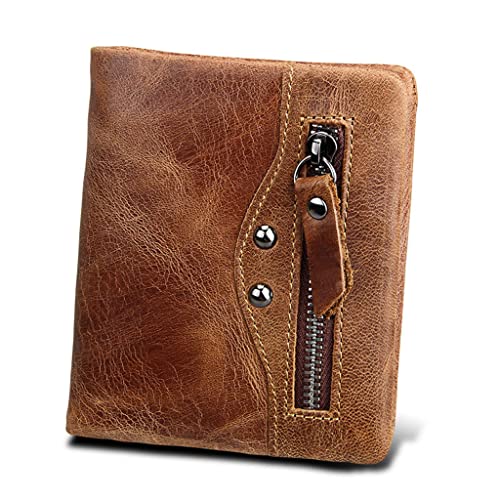 LOKAXXZU Herren Brieftasche Vintage Short Money Clip Anti-Diebstahl Pinsel Herren Leder Brieftasche von LOKAXXZU