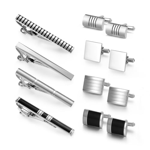 LOKAXXZU Herren Business Krawatte Clip Cufflink Set French Vine Kupfer Cufflinks Mode Emaille Kragen Clip Black Geschenkbox von LOKAXXZU