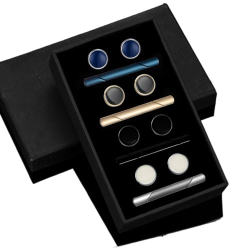LOKAXXZU Herren Business Krawattenclip Cufflink Set Trop Round Manschette Stud LOKAXXZU Herren Business Krawattenclip Cufflink Set Trop Round Manschette Stud von LOKAXXZU