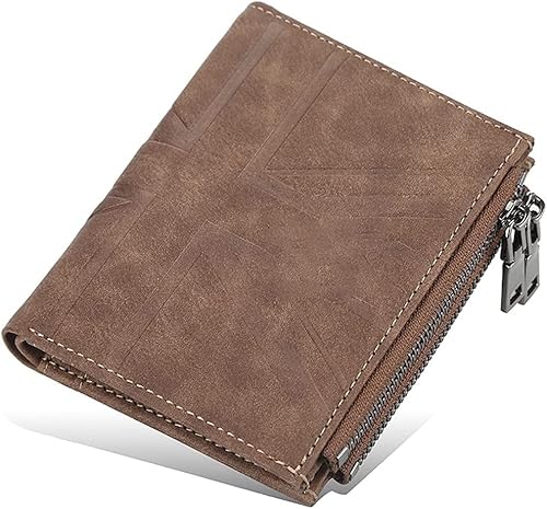 LOKAXXZU Kartenbrieftaschen Männer Brieftaschen Kartenhalter doppelte Reißverschluss Mode Kurzmänner Pu Leder männlicher Geldbeutel Junge (Farbe: C) von LOKAXXZU