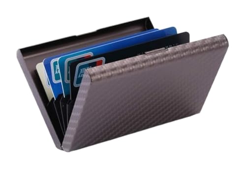LOKAXXZU Kohlefaser-Brieftaschen Metallkartenhalter Reisen Brieftasche Passhalter Dokument Organisator Männer Frauen (km-a grau) von LOKAXXZU