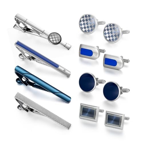 LOKAXXZU Krawattenclip Manschettenknöpfe Set Herrenhemd Manschettenstift Accessoire Manschettenknöpfe Krawattenclip von LOKAXXZU