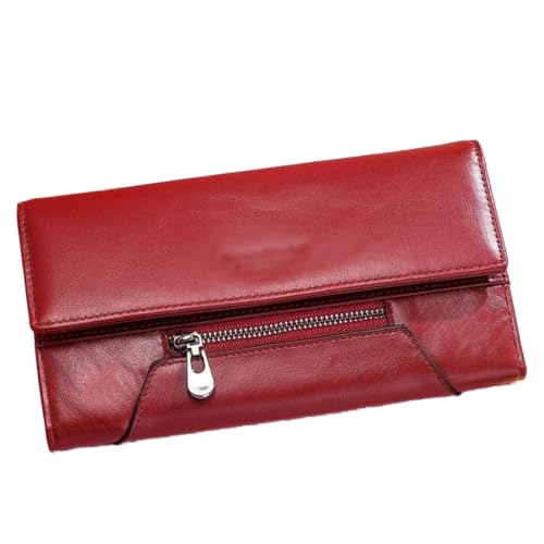 LOKAXXZU Leder Frauen Brieftasche weibliche Geldbeutel Reißverschluss Kartenhalter Handy hohe Kapazität (Farbe: A, Größe: 19 * 10 * 3 cm) von LOKAXXZU