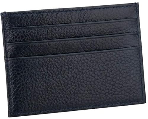 LOKAXXZU Leder -ID -Kartenhalter Dünne Brieftaschenmünzen Geldbörsen Business Pass Cover Case Geld Kredit Clip Wallet (blau) von LOKAXXZU