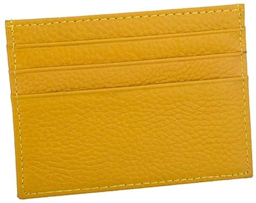 LOKAXXZU Leder -ID -Kartenhalter Dünne Brieftaschenmünzen Geldbörsen Business Pass Cover Case Geld Kredit Clip Wallet (gelb) von LOKAXXZU
