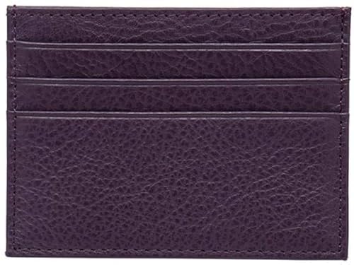 LOKAXXZU Leder -ID -Kartenhalter Dünne Brieftaschenmünzen Geldbörsen Business Pass Cover Case Geld Kredit Clip Wallet (lila) von LOKAXXZU