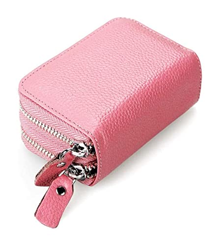LOKAXXZU Leder Unisex Kreditkartenhalter Reißverschluss Taschenmünze Geldbörse Passport -ID -Kartenorganisator Tasche Brieftasche (Pink) von LOKAXXZU
