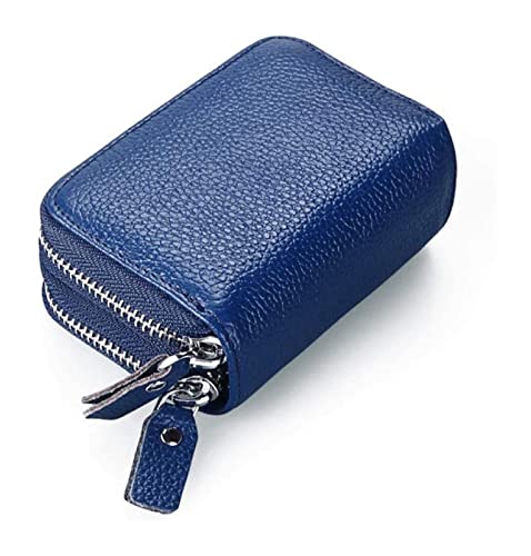LOKAXXZU Leder Unisex Kreditkartenhalter Reißverschluss Taschenmünze Geldbörse Passport -ID -Kartenorganisator Taschen Brieftasche (Royal Blue) von LOKAXXZU