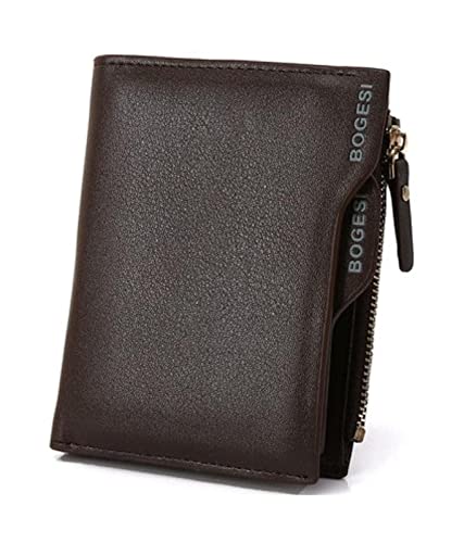 LOKAXXZU Lederbrieftasche mit Zipper -Mann Geldbeutel Abnehmbarer Kreditkartenhalter Münztaschen für männliche Brieftasche (836 Kaffee) von LOKAXXZU