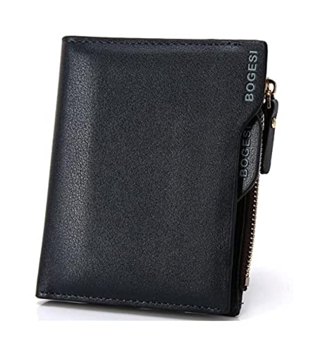 LOKAXXZU Lederbrieftasche mit Zipper -Mann Geldbeutel Abnehmbarer Kreditkartenhalter Münztaschen für männliche Brieftasche (836Black) von LOKAXXZU