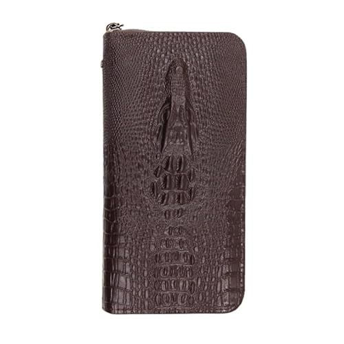 LOKAXXZU Männer Brieftaschen Clutch Leder Geldbeutelhalter männlicher Geldbeutel Reißverschluss großer Kapazität Telefonbeutel Neue Brieftasche für Männer Brieftasche (braun) von LOKAXXZU