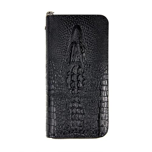 LOKAXXZU Männer Brieftaschen Clutch Leder Geldbeutelhalter männlicher Geldbeutel Reißverschluss großer Kapazität Telefonbeutel Neue Brieftasche für Männer Brieftasche (schwarz) von LOKAXXZU