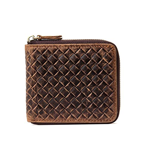 LOKAXXZU Männer kurzer Geldbörse Retro geflochten von LOKAXXZU