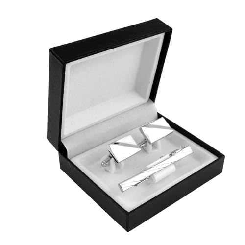 LOKAXXZU Metallkrawatte Kupferkupper -Schusskäppchen -Schalenketten -Clip -Set geschäftsbürstete Manschettenknöpfe von LOKAXXZU