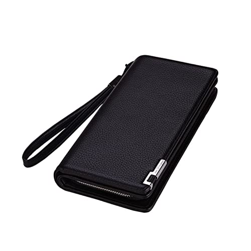 LOKAXXZU Mode Männer Brieftasche Langes Geldbeutel mehrkarten Taschenbrieftasche Handtasche Herrengeschäft Reißverschluss Multifunktionsbrieftasche (schwarz) von LOKAXXZU