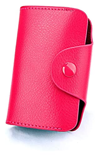 LOKAXXZU Multicolor -Leder -Kreditkartenhalter HaSp Money Wallet Hülle Passbag (KB39 Rose Red) von LOKAXXZU