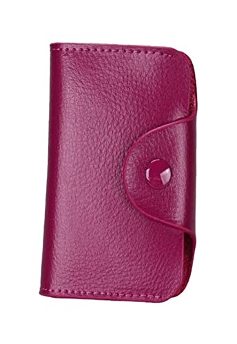 LOKAXXZU Multicolor -Leder -Kreditkartenhalter HaSp Money Wallet Hülle Passportasche (KB39 Rose Purple) von LOKAXXZU