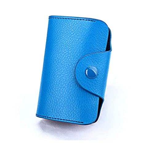 LOKAXXZU Multicolor -Leder -Kreditkartenhalter Haspel Money Wallet Hülle Passportasche (KB39 Blau) von LOKAXXZU