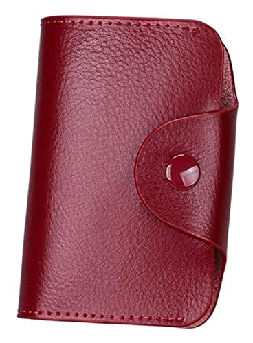 LOKAXXZU Multicolor -Leder -Kreditkartenhalter Haspel Money Wallet Hülle Passportasche (KB39 Wine Red) von LOKAXXZU