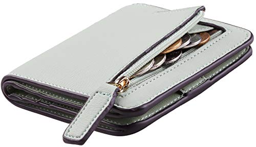 LOKAXXZU ROWERGUN Women's Blocking Kleiner kompakter, bibles luxuriöser echtes Leder -Taschen -Brieftaschen -Damen Mini -Geldbörse mit ID -Fenster (05 Renapa Grünes Licht) von LOKAXXZU
