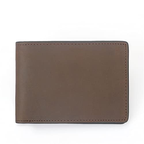 LOKAXXZU Retro Leder Herren Brieftasche Anti-Diebstahl-Pinsel-Top-Schicht Cowide Dünne Kurze echte Leder-Brieftasche (Argento, 8x10 cm) von LOKAXXZU
